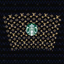 LV Inspired Full Wrap For Starbucks Cold Cup Svg, Trending Svg, LV Starbucks Cup, LV Starbucks Svg, Starbucks Wrap Svg,