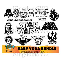 10 Baby Yoda Bundle Svg, Star Wars Svg, Baby Yoda Svg