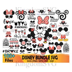 100 Disney Bundle Svg, Disney Svg, Mickey Svg, Minnie Svg