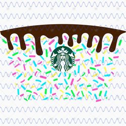 Donut Starbucks Cup svg, Full Wrap Donut Drip for Starbucks 24oz Venti Cold Cup, Svg Digital Download, Starbucks cups sv