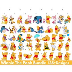 Winnie The Pooh Layered svg, Pooh svg bundle, Winnie the pooh png, Winnie the pooh cricut, Tigger Eeyore and Piglet file
