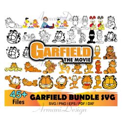 45 Garfield Bundle Svg, Cartoon Svg, Garfield Svg, Cat Svg