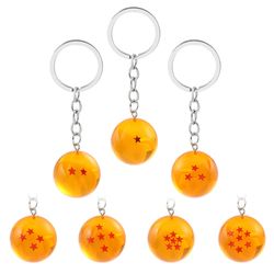 Anime Dragon Ball Keychain Charms Backpack Accessories 1-7 Star Dragon Balls Cosplay Keyring Pendant Holder Toys