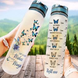 let your wishes be your wings butterflies water bottle birthday gift idea sport water bottle plastic 32oz