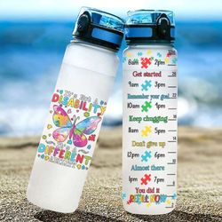 butterfly autism awareness sport water bottle it's a different ability sport water bottle plastic 32oz