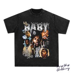 lil baby t-shirt , rap concert merch lil baby hip hop graphic print , vintage style