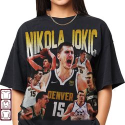 Jokic Nikola Tshirt Basketball Player MVP Merchandise Bootleg Vintage Slam Dunk Shirt Serbian Retro 90s Graphic Tee Swea