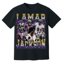 Lamar Jackson 90s Bootleg Vintage Style T-shirt unisex sizes S-3XL