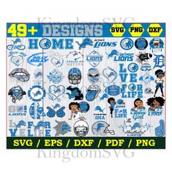 49 Designs Detroit Lions Football Svg Bundle, Lions Football Svg