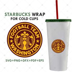 Washington Football Starbucks Wrap Svg, Sport Svg, Washington Football Svg, Washington Starbucks Wrap, Washington Starbu