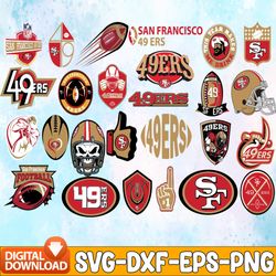 Bundle 26 Files San Francisco 49ers Football team Svg, San Francisco 49ers Svg, NFL Teams svg, NFL Svg, Png, Dxf, Eps