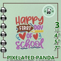 Happy First Day Of School Embroidery Design, Back To School Embroidery Design, School Embroidered Sweatshirt, School Qu