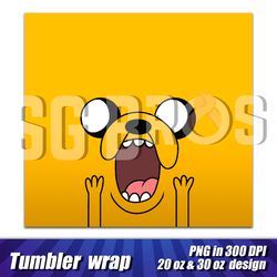Tumbler Adventure Time Jack 20oz & 30oz, Adventure Time full wrap tumbler design, custom tumbler wrap, Tumbler template