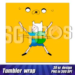 Tumbler 30 oz Adventure Time, Finn and Jake full wrap template, Tumbler custom design, Personalized cup image tumbler