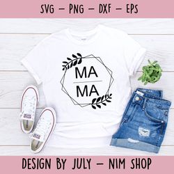 Mama Floral Hexagon Svg, Mama Hexagon Svg, Mama Svg, Mom Life Svg, Mama Shirt Svg, Mother's Day Svg Design, Mama Png