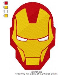 Ironman mask PES. Embroidery. Machine Embroidery Design. Digital Download