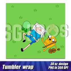 Tumbler Adventure Time 30oz, Finn and Jake tumbler template, Adventure Time full wrap design, Tumbler png image clipart