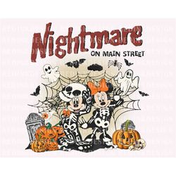Nightmare On Main Street PNG, Retro Halloween Png, Spooky Vibes Png, Trick Or Treat Png, Halloween Masquerade, Halloween