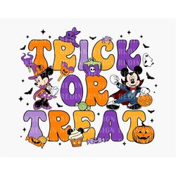 Halloween Mouse And Friends PNG, Trick or Treat Svg, Halloween Png, Halloween Pumpkin Png, Spooky Season Png, Halloween
