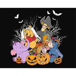 Retro Halloween Bear And Friends PNG, Halloween Masquerade Png, Spooky Vibes Png, Trick Or Treat Png, Boo Png, Halloween