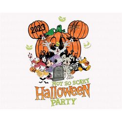 Not Scary Halloween Party PNG, Halloween Png, Halloween Pumpkin Png, Spooky Png, Skeleton Png, Trick Or Treat, Halloween