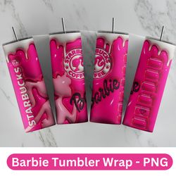 3d inflated barbiie tumbler wrap, 3d barbie tumbler wrap, barbie sublimation design, barbie design, 3d tumbler wrap