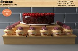 Wood Cupcake Stand / Cake Display Party Decoration / Wooden Cut Files / SVG DXF CDR Ai 489