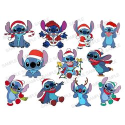 Stitch Christmas SVG Christmas Stitch SVG Stitch Clipart PNG Stitch Silhouette Stitch Santa svg christmas svg
