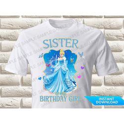 Cinderella Sister of the Birthday Girl Iron On Transfer, Princess Cinderella Iron On Transfer, Cinderella Birthday Shirt