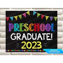 Preschool Graduate Sign, Preschool Graduate 2023, Preschool Graduation, Preschool Graduation Sign, Last Day of Preschool