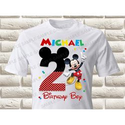Mickey Mouse Iron On Transfer, Mickey Mouse Birthday Boy Iron On Transfer, Mickey Mouse Birthday Shirt Iron On Transfer,