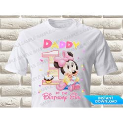Baby Minnie Mouse Daddy of the First Birthday Girl Iron On Transfer Baby Minnie Mouse Iron On Transfer Baby Minnie Mouse