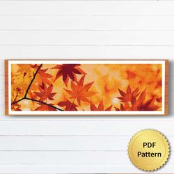 Autumn Leaves Cross Stitch Pattern