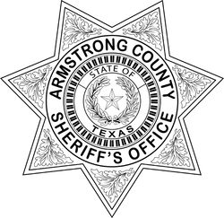 Armstrong County Sheriffs office badge Texas Black white vector outline or line art file for cnc laser cutting file