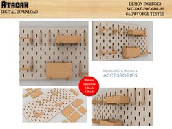 Home and Office Wall Organiser Pegboard and Accessories / Wall Garage DIY Storage Unit Cubes,  Hooks, Boards Organisatio