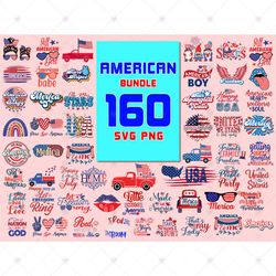 160 Files American Bundle Svg, Independence Day Svg, 4th of July Svg, America Sunflower, Messy Bun America, America Lip