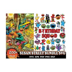 200 Sesam Street Bundle Svg, Disney Svg, Street Monsters