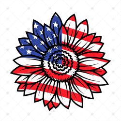 4th Of July Sunflower Svg, Independence Day Svg, Sunflower Svg, Sunflower Patriotic, Sunflower Usa, America Sunflower, 4
