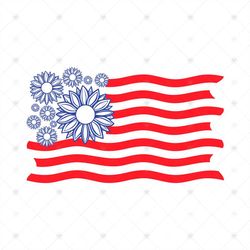 American Flag Sunflower Svg, Independence Day Svg, American Flag, Sunflower Svg, 4th Of July Svg, America Svg, Patriotic