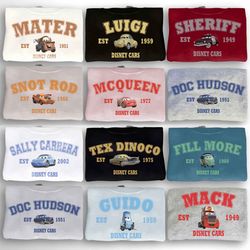 Disney Cars Character Sweatshirt, Disney Cars Group, Disney Cars Family Matching Shir