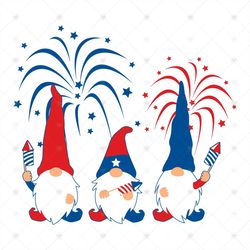 Patriotic Gnomes Firework Svg, Independence Day Svg, Gnome Svg, Three Gnomes Svg, Gnome Sublimation, Gnome Printable, 4t