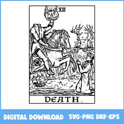 Death Tarot Card Headless Horseman Gothic Halloween Spooky Svg, Death Svg, Pumpkin Svg, Halloween Svg, Png Eps Dxf File