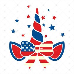 Unicorn 4th Of July Svg, Independence Day Svg, Unicorn Bow Svg, Unicorn Png, Patriotic Svg, Unicorn Design, 4th Of July