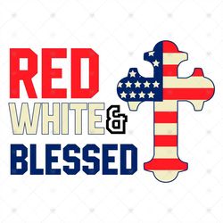 Red White And Blessed Cross Design Svg, Independence Day Svg, Red And White, Blessed Cross, Cross Svg, Usa Cross Svg, Pa