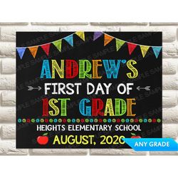 First day of School Still Chalkboard Sign, Last Day of 1st Grade Sign, 1st Day of Preschool Sign, First Day of School Si