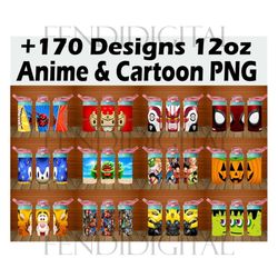 Kids Cartoon 170 Design 12oz Kids Cup 12oz Kids Tumbler PNG  kids hero png Flip Top / sippy Cup PNGSublimation TumblerD