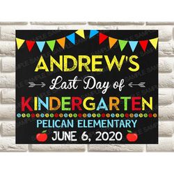 Last Day of Kindergarten Sign, Last Day of Preschool Sign, Last Day of School Sign, Last Day of Pre-K Chalkboard, Presch