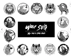 Wolf SVG, Wolf Pack SVG, Great Wolf Lodge SVG, Wolf with Indian Glowforge svg, Howling Wolf svg, Wolf Moon svg, wolf man