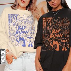 Bad Bunny Doodle Art Shirt, Vintage Un X100to Lyrics Merch Tee Sweatshirt Hoodie, Bad Bunny Tattoo Tour 2023 DA1205DT