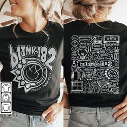 Blink 182 Doodle Art Shirt, 2 Side Vintage Blink 182 Merch Album Lyric Art Sweatshirt Hoodie, Blink 182 Tour DA1505DT